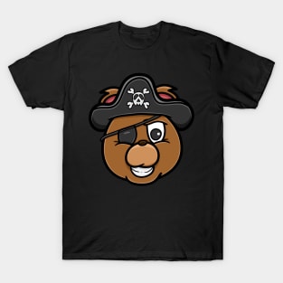 Bear Head Pirate Cartoon Mascot T-Shirt